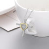 925 Sterling Silver Heart Cross Necklace test
