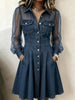 Full Size Sheer Mesh Long Sleeves Shirt Dress Plus Size test