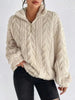 Fuzzy Quarter Zip Long Sleeve Sweatshirt test