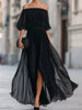 Full Size Off-Shoulder Ruched Chiffon Maxi Dress Plus Size test