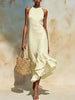 Full Size Ruffle Hem Sleeveless Midi Dress Plus Size test