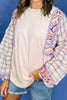 Paisley Print Plaid Long Sleeve Oversized Top test