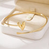 18K Gold-Plated Heart Adjustable Open Bracelet test