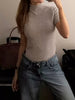 Mock Neck Short Sleeve Knit Sweater test