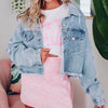 Distressed Raw Hem Denim Jacket test