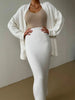 Pocketed Long Sleeve Cardigan and Skirt Sweater Set test