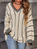 Striped V-Neck Relaxed Fit Sweater test