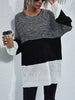 Color Block Round Neck Oversized Sweater test