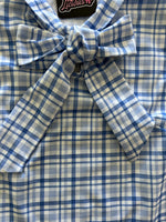 Blue Plaid Bow Top