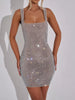 Backless Rhinestone Embellished Bodycon Mini Dress test