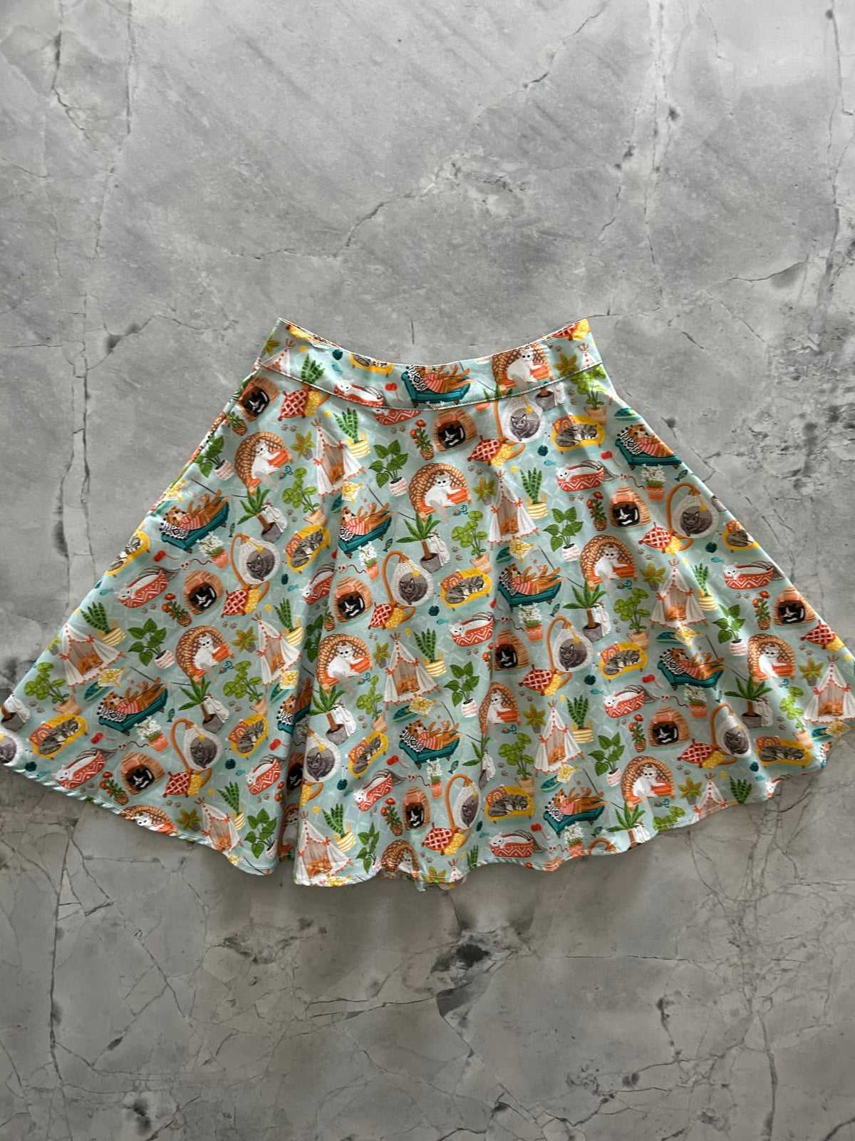 Cats & Plants Skater Skirt