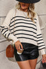 Striped Dropped Shoulder Round Neck Pullover Sweater test