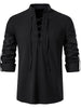 Men's Lace Up Long Sleeve Blouse test