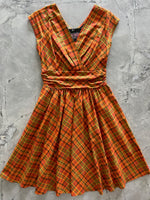 Orange Plaid Greta Dress