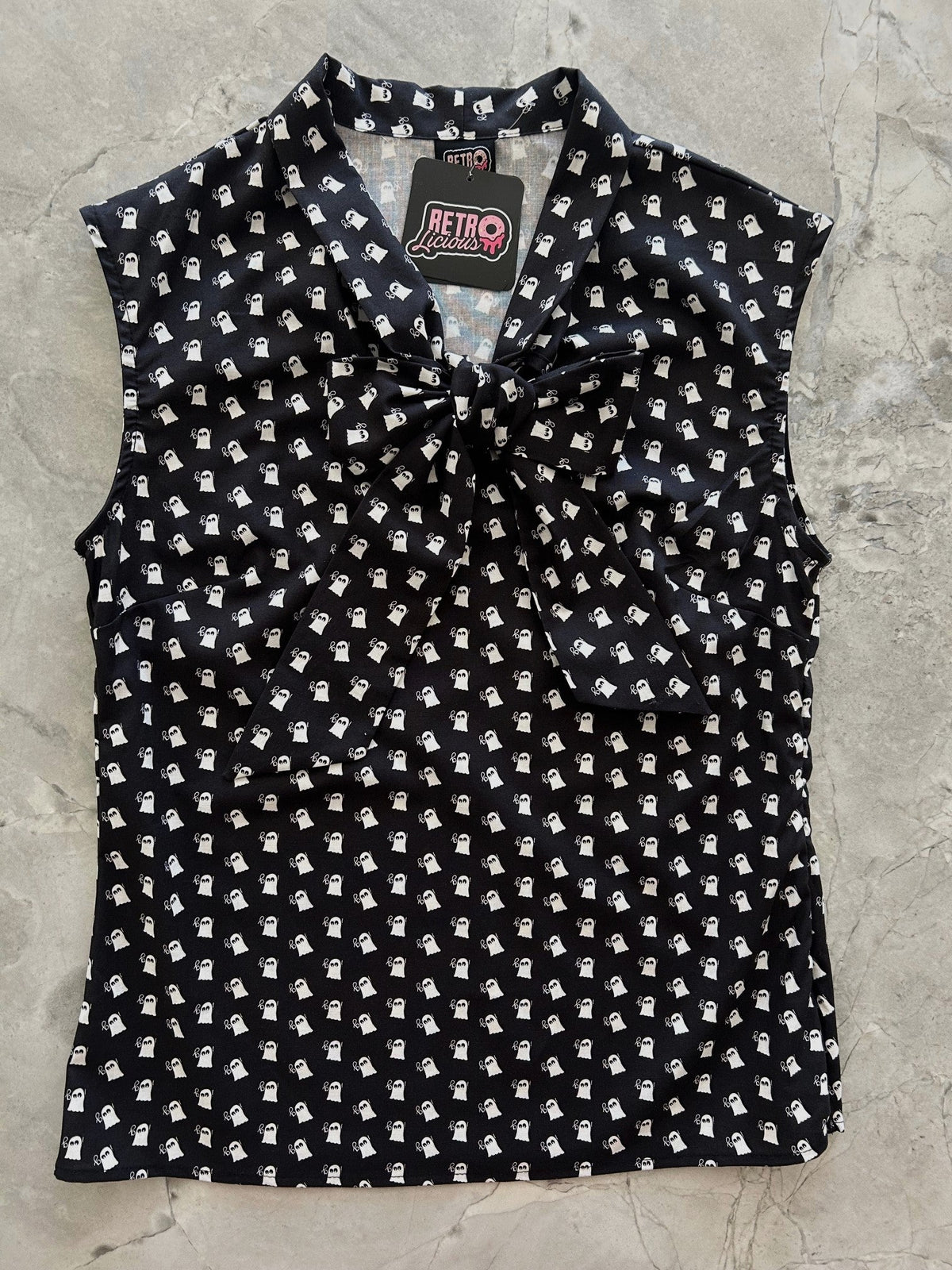 Mini Ghosts Bow Top - XL only