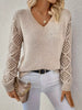 Openwork V-Neck Long Sleeve Sweater test