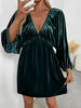 Ruched V-Neck Balloon Sleeve Dress test