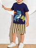 Children's Dinosaur Print Casual Tee and Shorts Set test