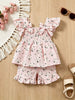 Children's Floral Print Bow Top and Shorts Set test