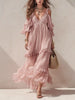 Cold-Shoulder Ruffled Maxi Dress test