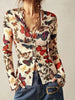 Butterfly Print V-Neck Button-Down Long Sleeve Shirt test