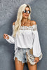 Lace Trim Textured Off-Shoulder Blouse test