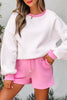 Color Block Sweatshirt and Elastic Waist Shorts Set test