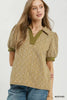 Umgee Printed Collared Puff Sleeve Top test