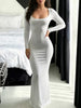 Long Sleeve Scoop Neck Maxi Dress test