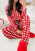 Plaid Collared Neck Long Sleeve Top and Pants Set test