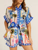 Printed Button-Down Shirt and Shorts Set test