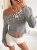 Decorative Button One Shoulder Top test