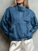 Half-Zip Turtleneck Denim Top test