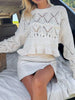 Crochet Ruffled Hem Long Sleeve Sweater test