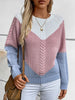Color Block Round Neck Long Sleeve Sweater test