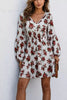 Floral Print Balloon Sleeve Mini Dress test