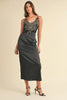 Mable Embroidered Cami Satin Midi Slit Dress test
