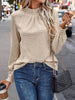 Texture Mock Neck Long Sleeve Blouse test