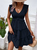 Ruffled V-Neck Cap Sleeve Dress test