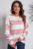 Striped Boat Neck Dropped Shoulder Sweater test