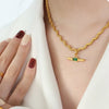 Stainless Steel Glass Cone Shaped Pendant Necklace test