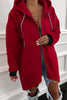 Contrast Cuffed Drop Shoulder Zip Up Hoodie test