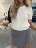 Cable-Knit Short Sleeve Sweater test