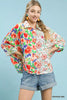 Umgee Mixed Floral Oversized Button Down Shirt
