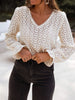 Crochet Lace V-Neck Long Sleeve Blouse test