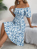 Ruffled Hem Floral Puff Sleeve Dress test