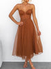 Sweetheart Neck Tulle Midi Dress test