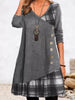 Full Size Asymmetrical Plaid Patchwork Long Sleeve Dress Plus Size test