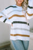 Striped Round Neck Dropped Shoulder Sweater test