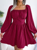 Tied Square Neck Balloon Sleeve Dress test
